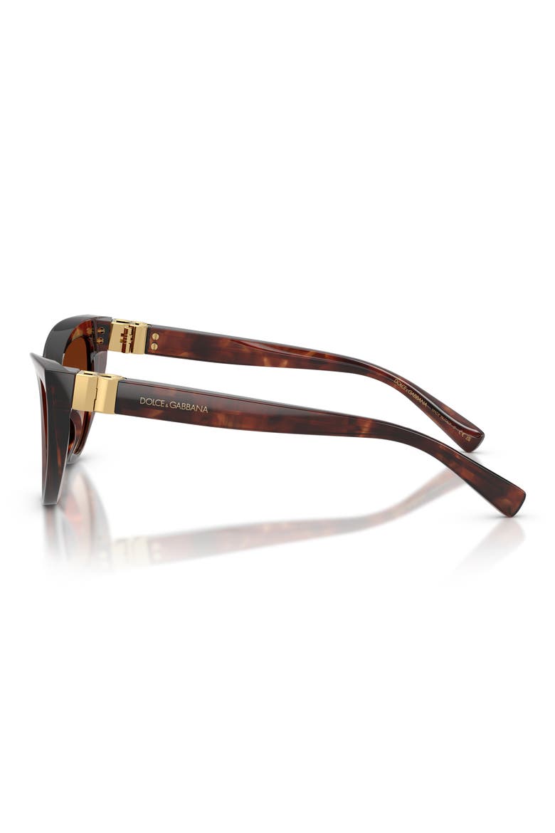 52mm Polarized Cat Eye Sunglasses, Alternate, color, DARK RED HAVANA