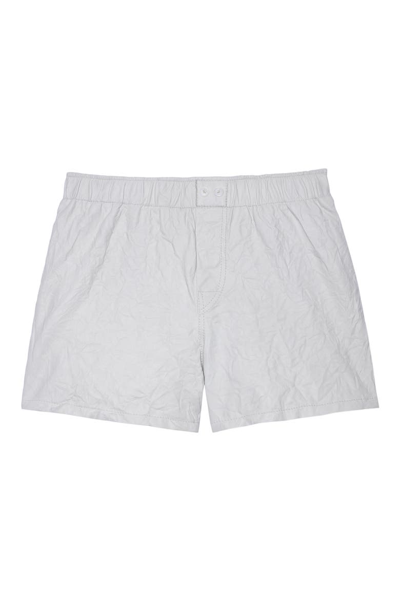 Pax Crumpled Leather Shorts, Alternate, color, JUDO