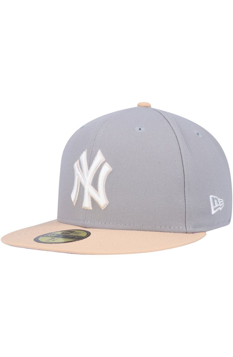 New Era Men's New Era Gray/Peach New York Yankees 2008 MLB All-Star Game Purple Undervisor 59FIFTY Fitted Hat, Alternate, color, 