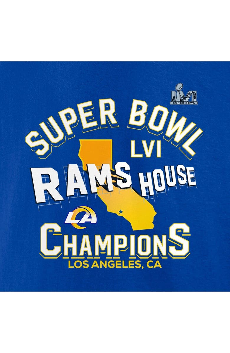 FANATICS Men's Fanatics Branded Royal Los Angeles Rams Super Bowl LVI Champions Hometown Hard Count T-Shirt, Alternate, color, 