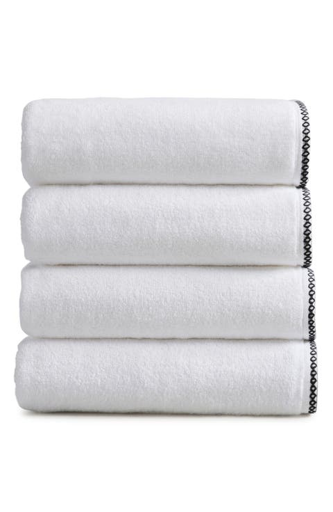 Border Stitch 4-Pack Cotton Bath Towels