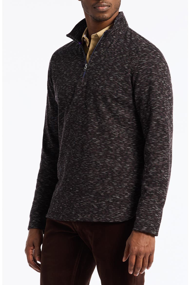 Matson Space Dye Quarter Zip Top, Alternate, color, BLACK