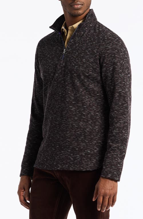 Robert Graham Matson Space Dye Quarter Zip Top In Black