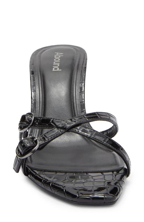 Abound Sylvia Croc Embossed Heeled Sandal In Black