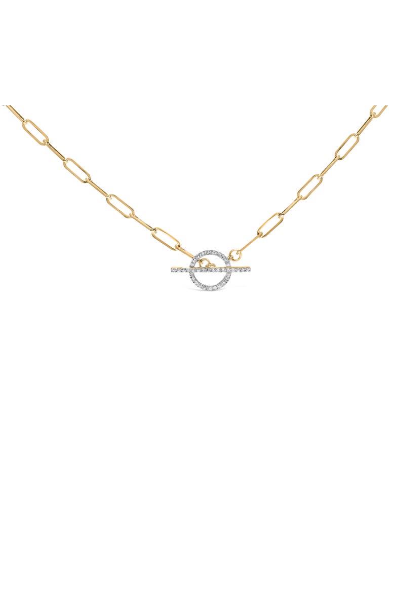 Haus of Brilliance 14KT Yellow Gold 1/4 Cttw Diamond Toggle Clasp Paperclip Link Necklace, Main, color, Yellow