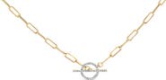 Haus of Brilliance 14KT Yellow Gold 1/4 Cttw Diamond Toggle Clasp Paperclip Link Necklace