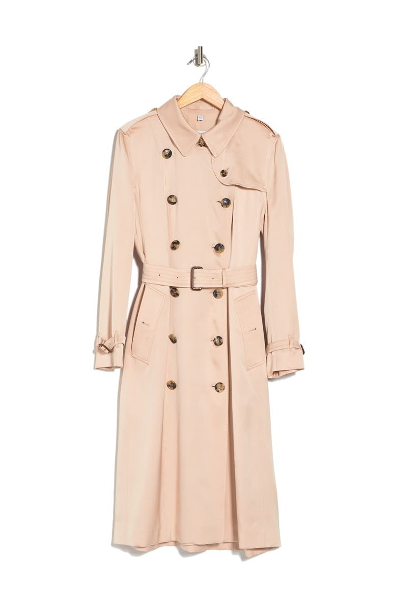 Burberry Boscastle Silk Trench Coat, Alternate, color, 