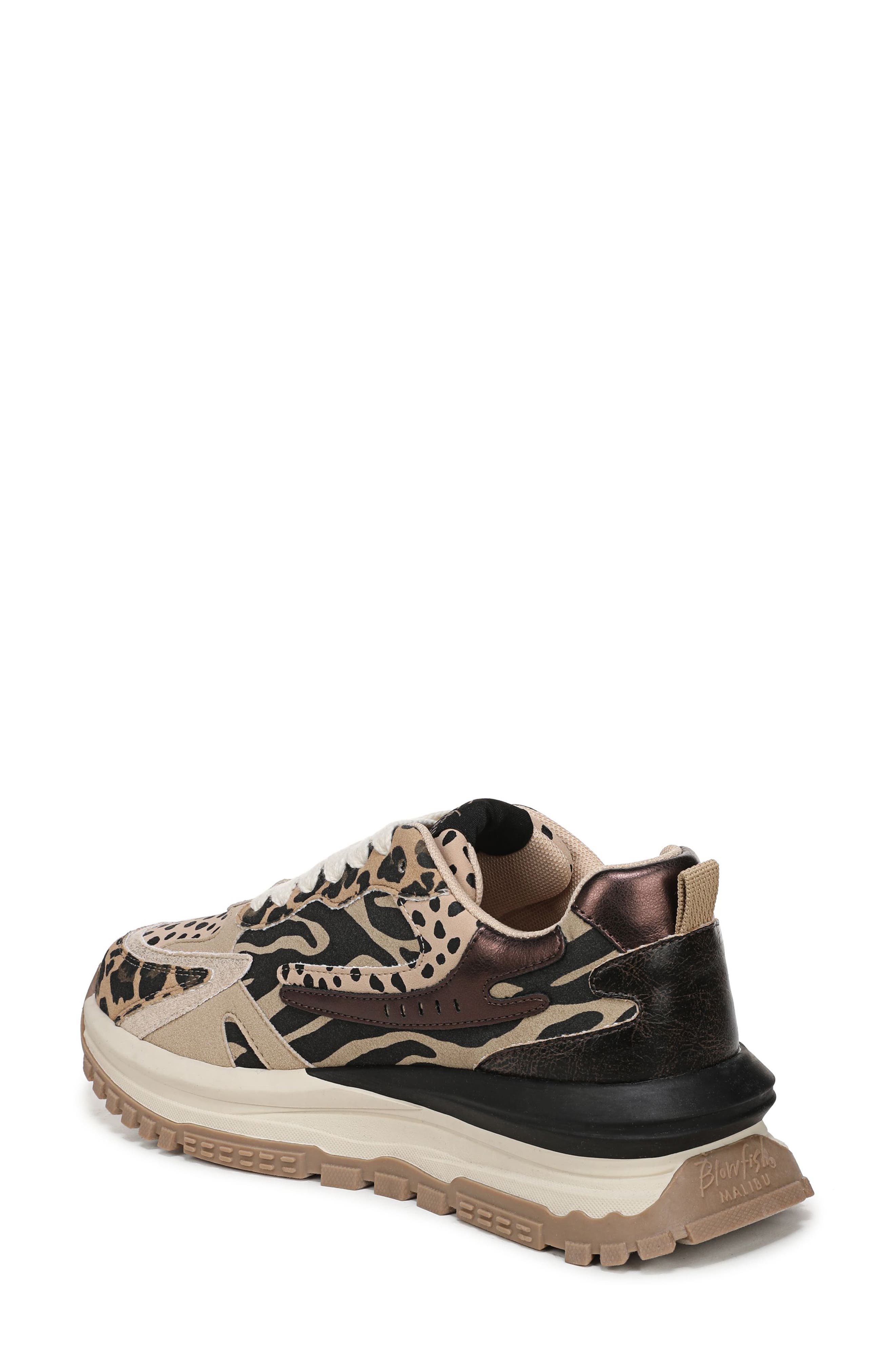 Blowfish Malibu Leo Sneaker, Alternate, color, Leopard Multi Faux Suede
