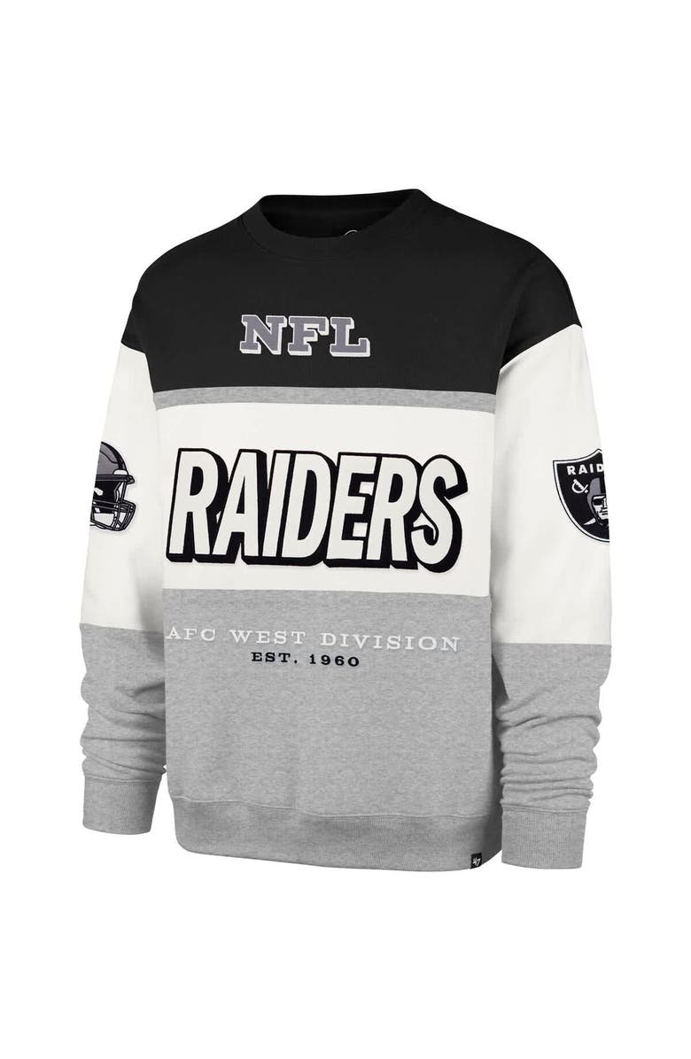 '47 Men's '47 Black/Gray Las Vegas Raiders Breeze Maximalist Sweatshirt, Alternate, color, Black