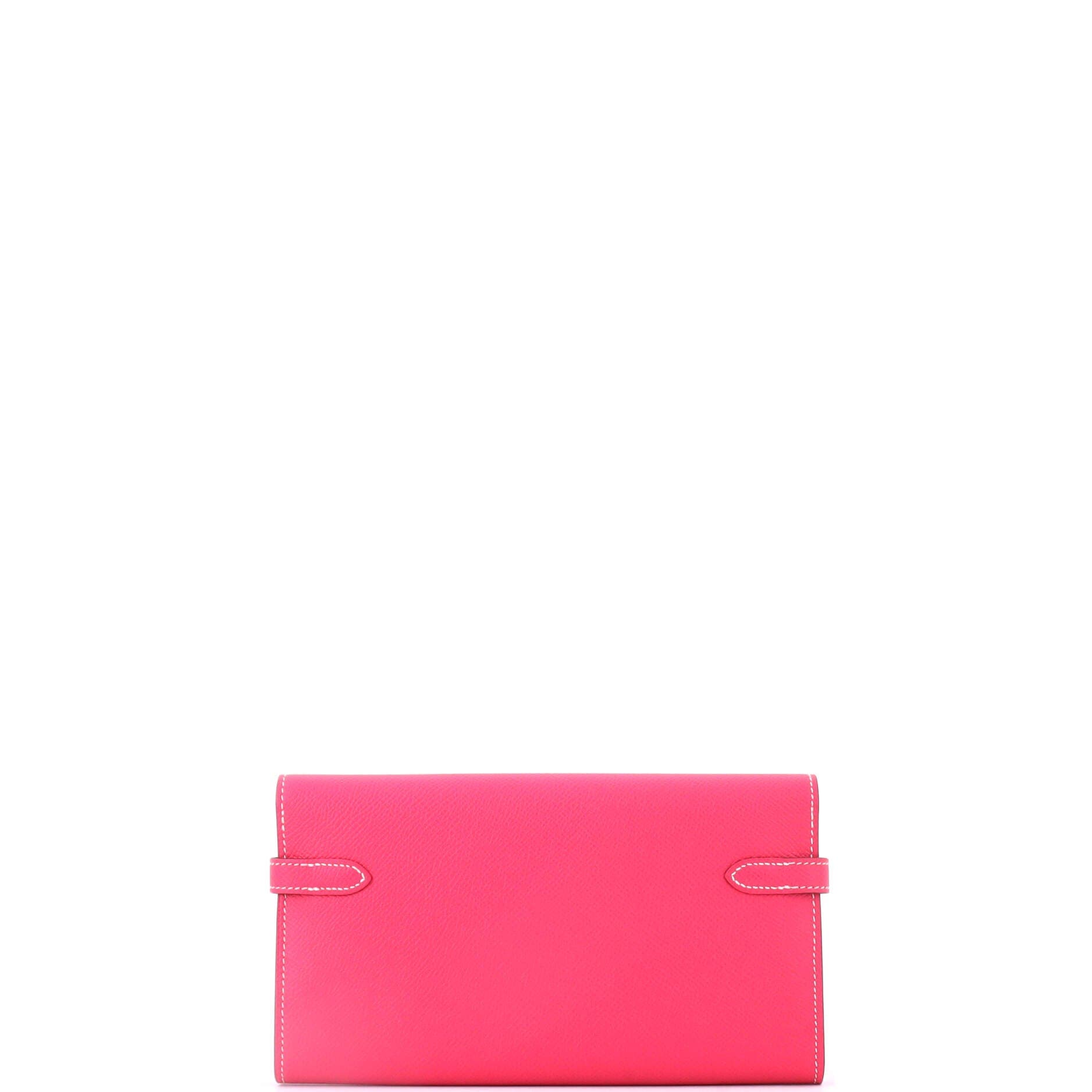Pre-Owned Hermes Kelly Wallet Epsom Long, Alternate, color, Rose Tyrien