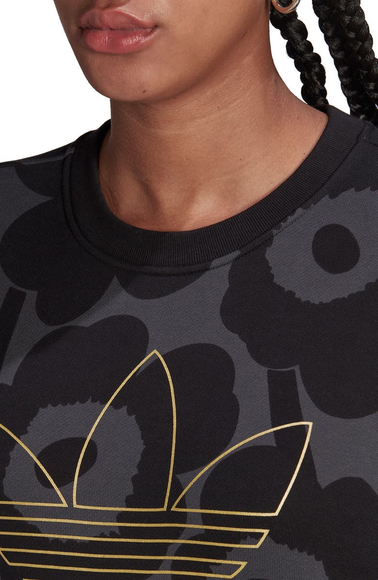 adidas Originals Marimekko Golden Trefoil Print Sweatshirt, Alternate, color, 
