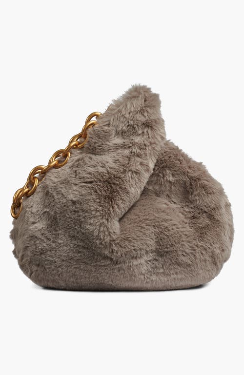 Donna Karan New York Lawrence Faux Fur Wristlet In Gray