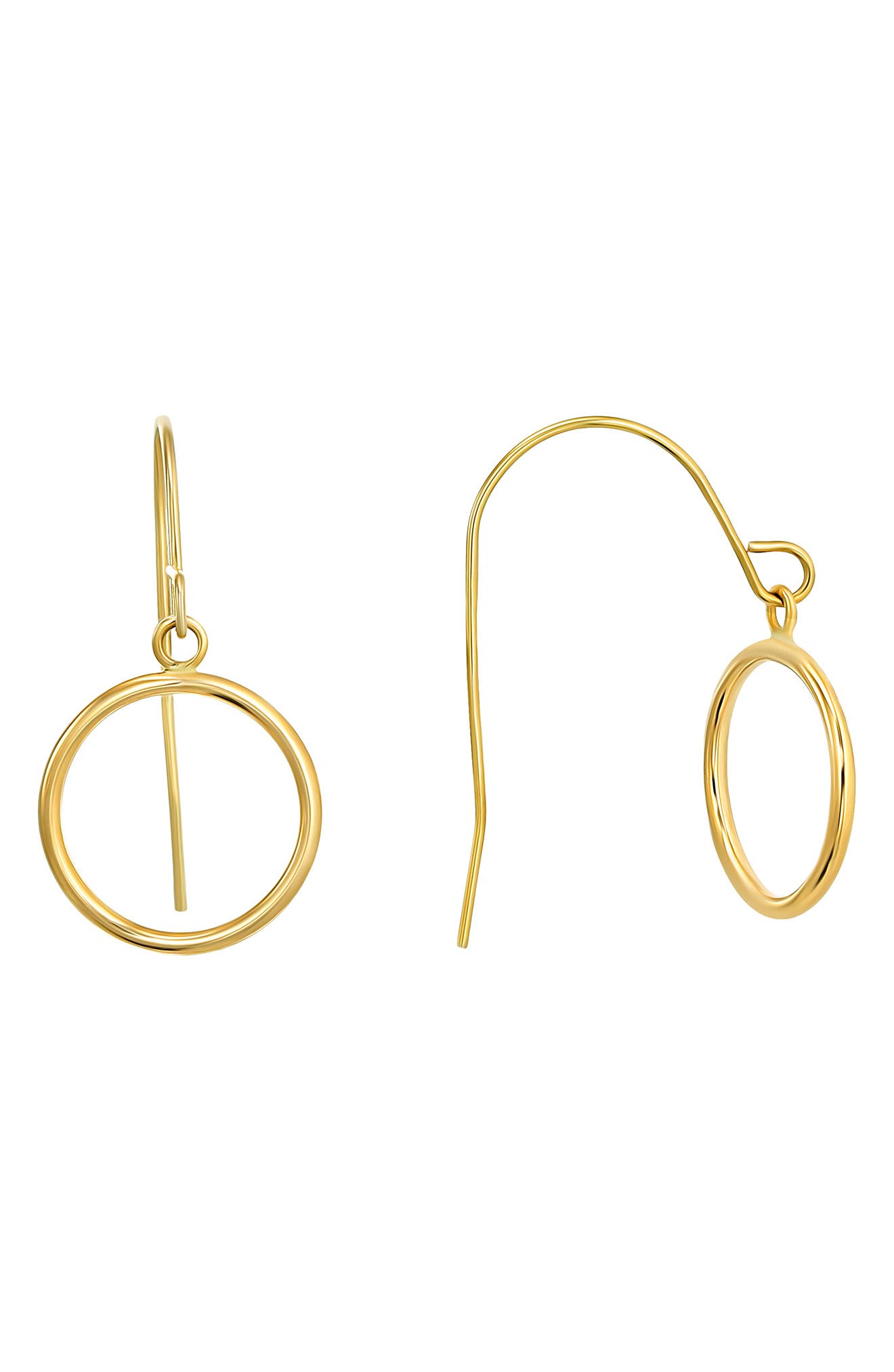CANDELA JEWELRY 14K Yellow Gold Circle Drop Earrings