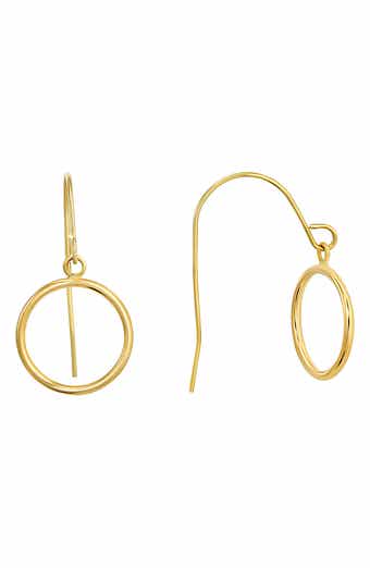 CANDELA JEWELRY 14K Yellow Gold Circle Drop Earrings
