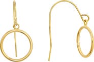 CANDELA JEWELRY 14K Yellow Gold Circle Drop Earrings