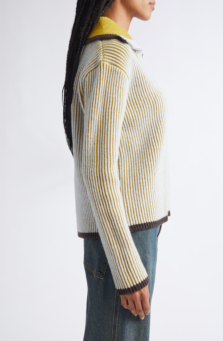 Eckhaus Latta Gender Inclusive Huddle Merino Wool Zip Cardigan, Alternate, color, Cockatiel