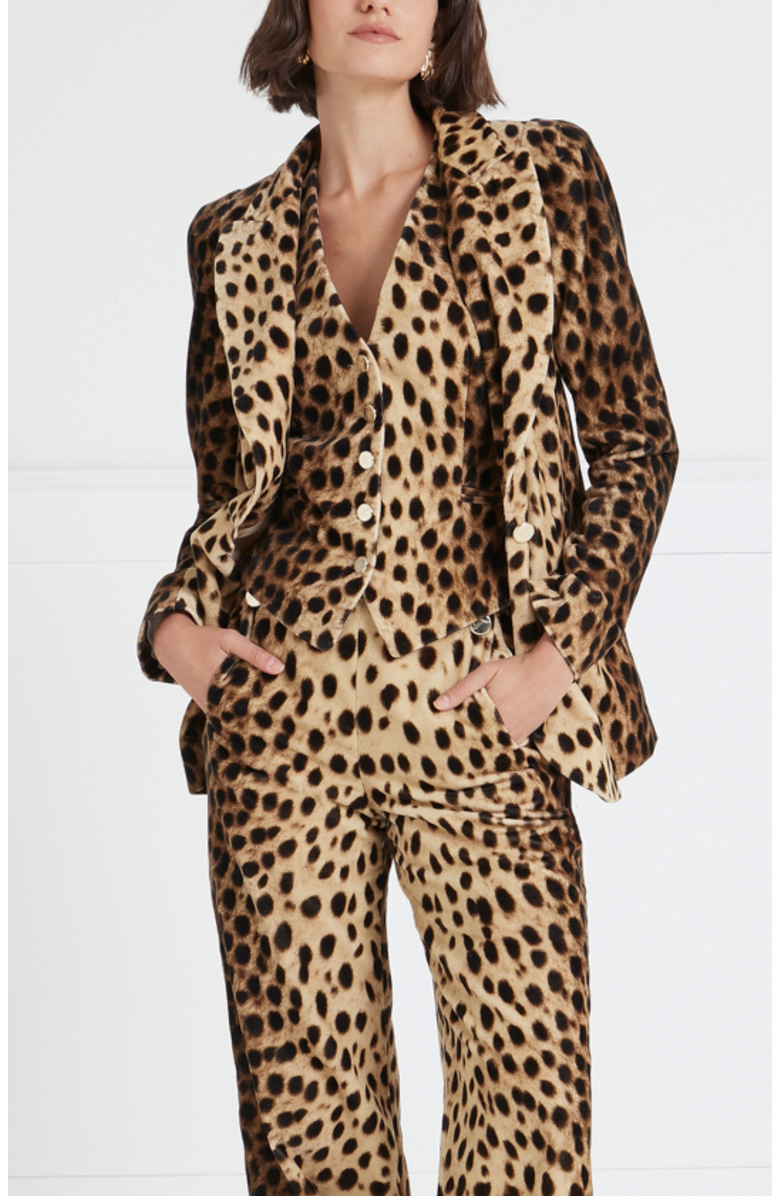 Temperley London Nemera Velvet Jacket, Alternate, color, Leopard Print