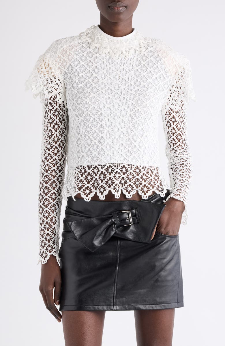 Isabel Marant Ludivine Crochet Cotton Top, Main, color, Ecru