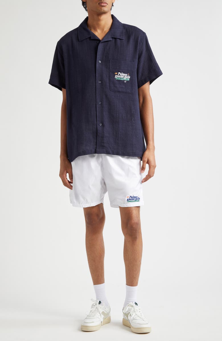 PALMES Kasino Hills Challenger Cotton Camp Shirt, Alternate, color, Navy