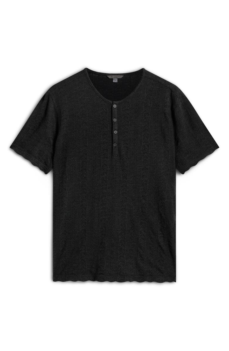 John Varvatos Madoc Texture Stripe Short Sleeve Henley, Alternate, color, 