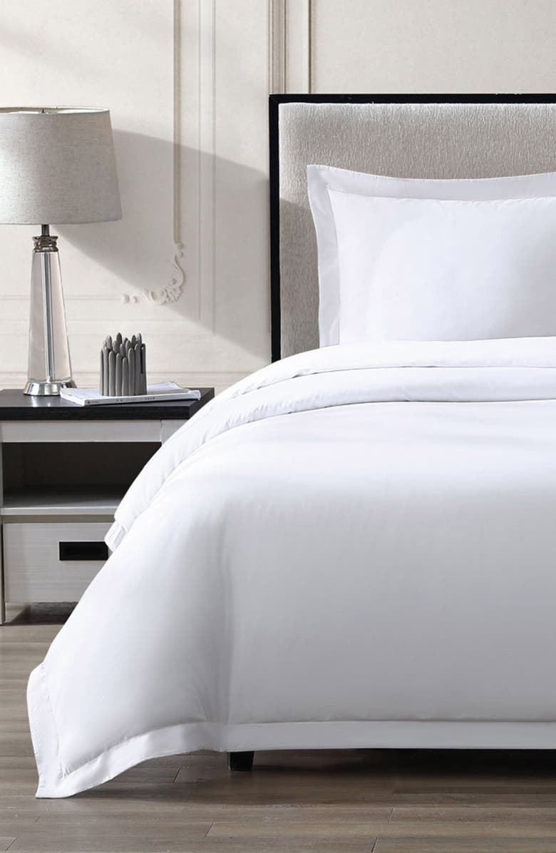 Pure Parima 500 Thread Count Egyptian Cotton Sateen Ultra Sateen 3-Piece Duvet Cover Set, Alternate, color, White