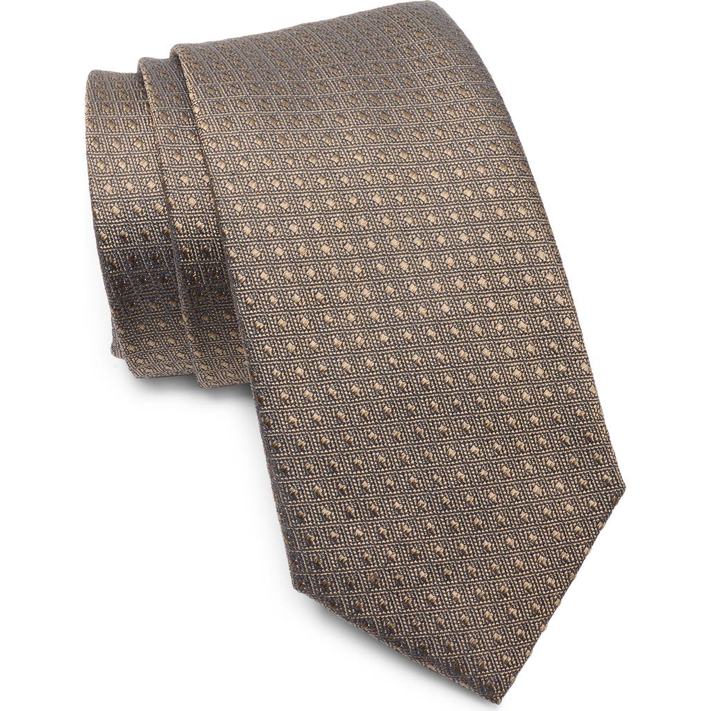 Jack Victor Dot Cotton & Silk Blend Tie In Champagne