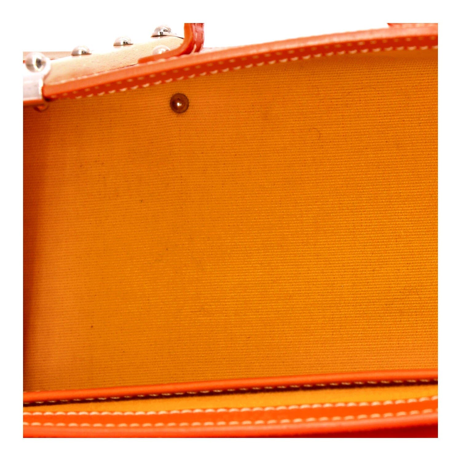 Structured Saigon Top Handle Bag Coated Canvas with Leather Mini, Alternate, color, Orange