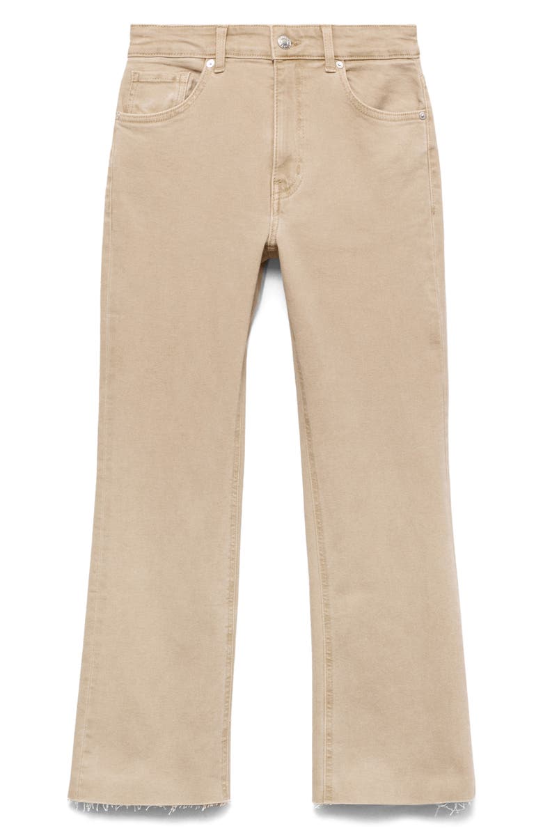 MANGO Crop Flare Jeans, Alternate, color, Sand