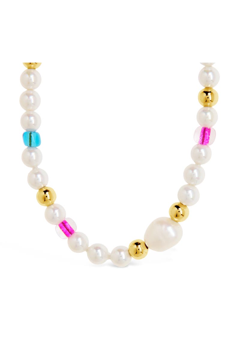 Sterling Forever Polly Beaded Necklace, Alternate, color, Gold
