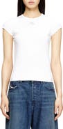 DIESEL® T-Angie-OD Embroidered Oval D Cutout T-Shirt