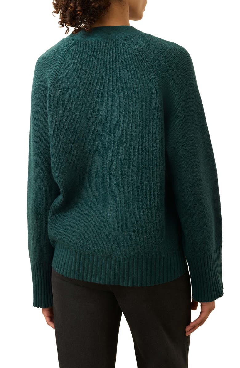 Faherty Jackson Rib V-Neck Cotton Blend Cardigan, Alternate, color, Seamoss