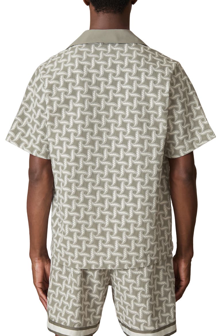 x Ché Palco Motif Embroidered Camp Shirt, Alternate, color, SAGE/ WHITE