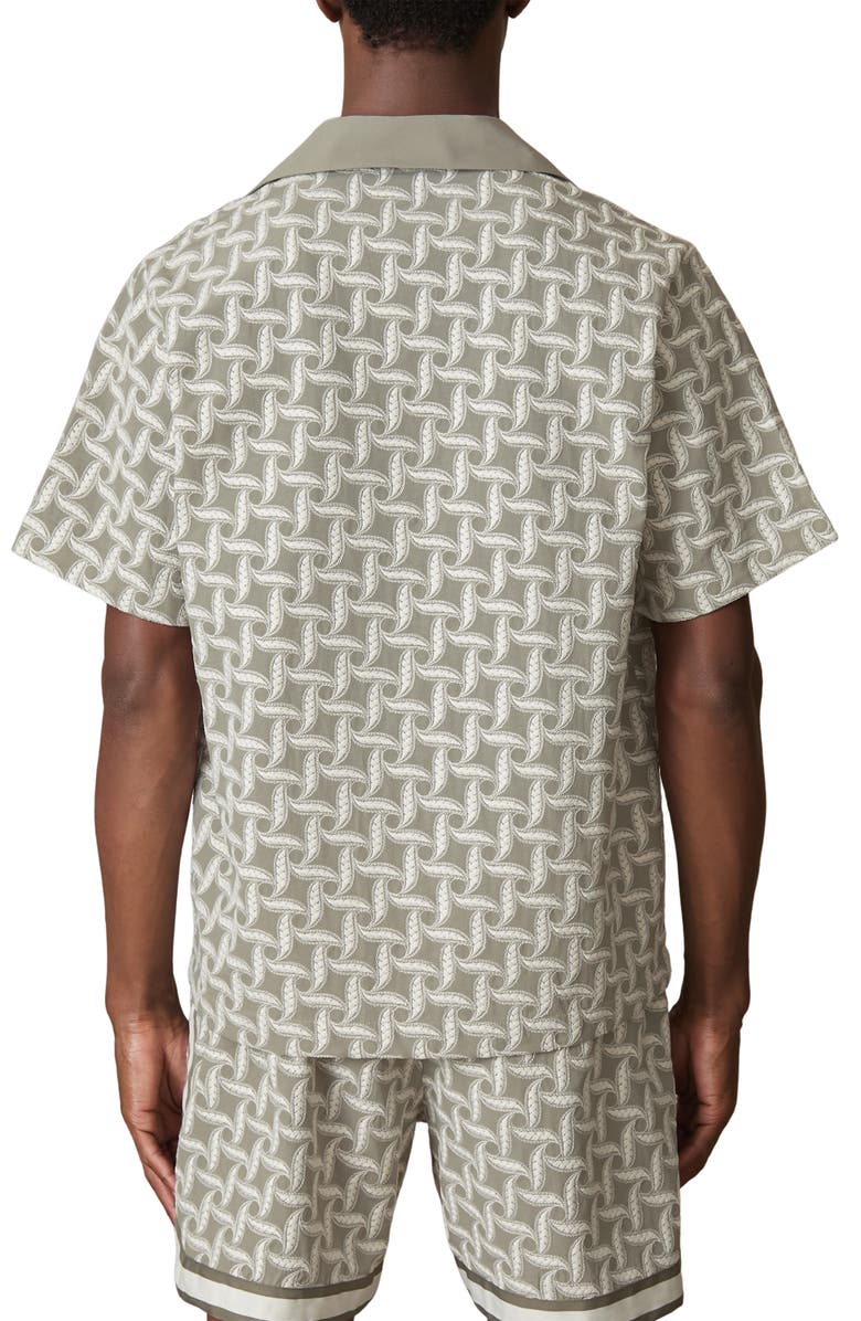 Reiss x Ché Palco Motif Embroidered Camp Shirt, Alternate, color, Sage/ White