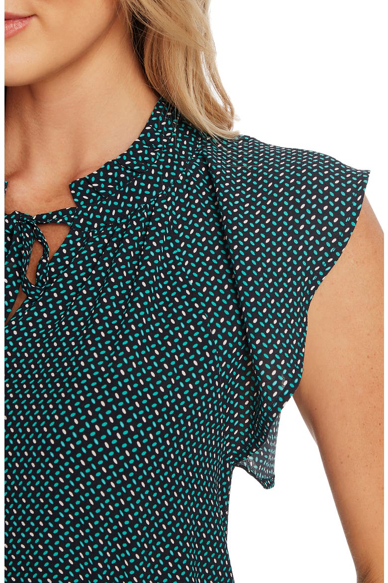 Geo Print Flutter Sleeve Blouse, Alternate, color, NIGHT SHADE