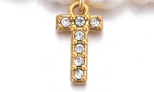 Adornia Gold Freshwater Cultivated Pearl Cubic Zirconia Letter Bracelet In Multi