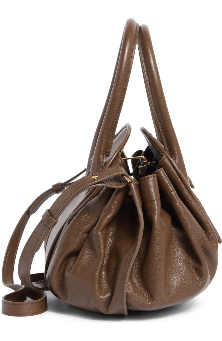 Marni Small Tulipea Leather Handbag, Alternate, color, Marmot
