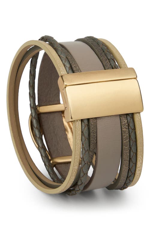 Saachi Horseshoe Charm Multistrand Bracelet In Brown