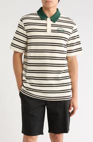 MALBON Fairway Bass Club Stripe Piqué Polo