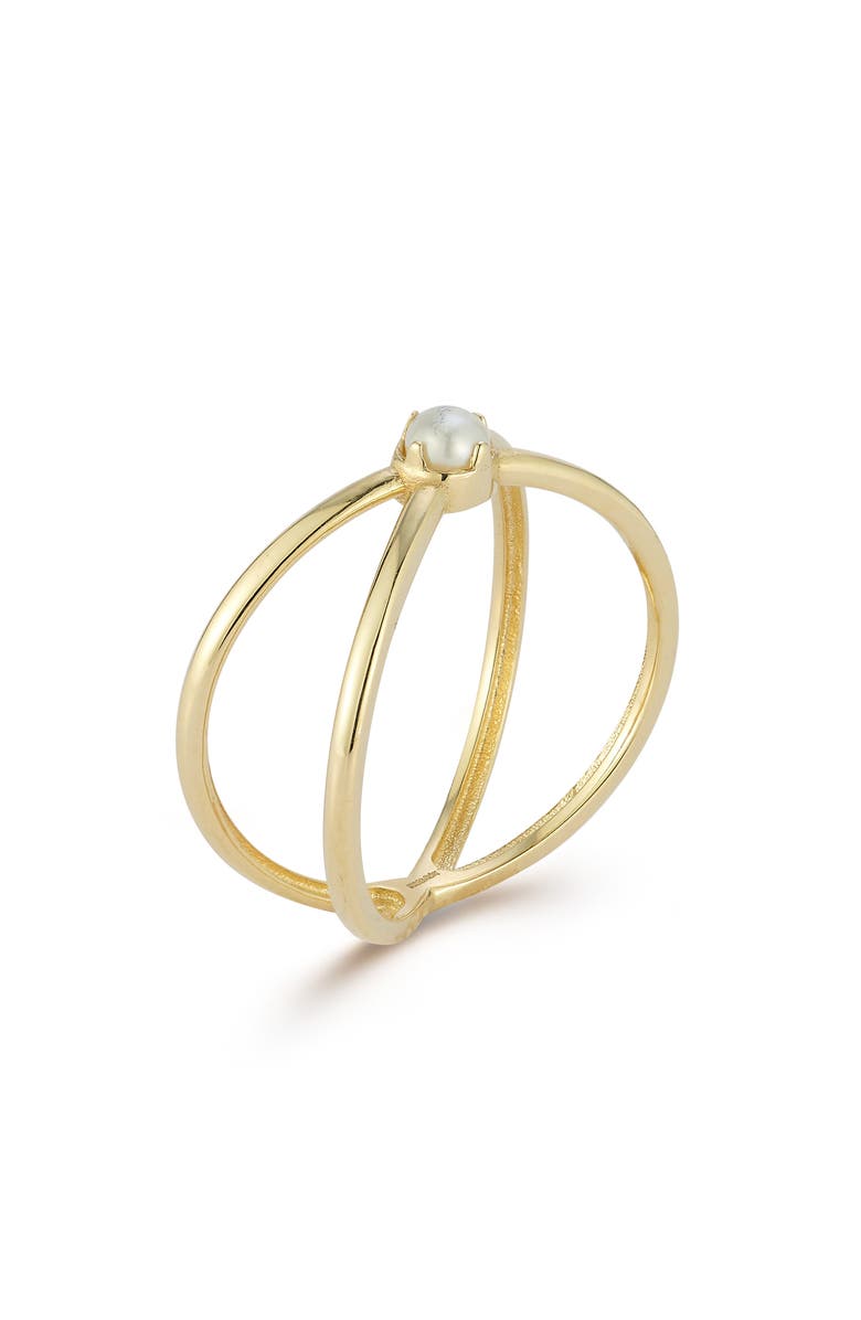 Ember Fine Jewelry 14K Gold 3mm Pearl Ring, Alternate, color, Gold