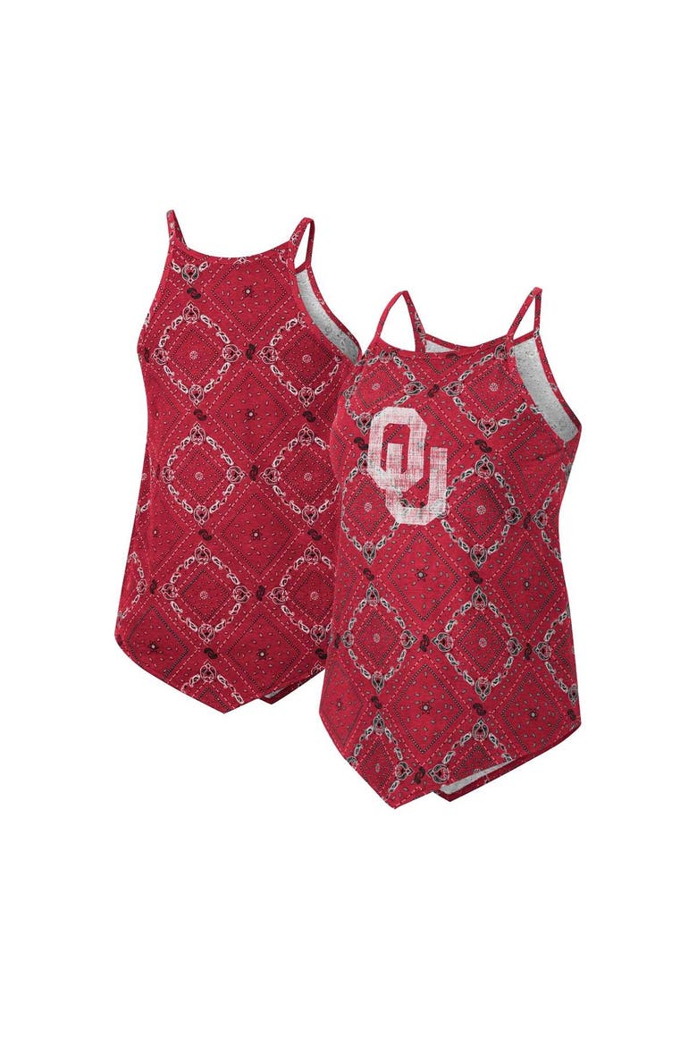 Women's Colosseum x Wrangler Crimson Oklahoma Sooners Bandana Tank Top, Main, color, Crimson