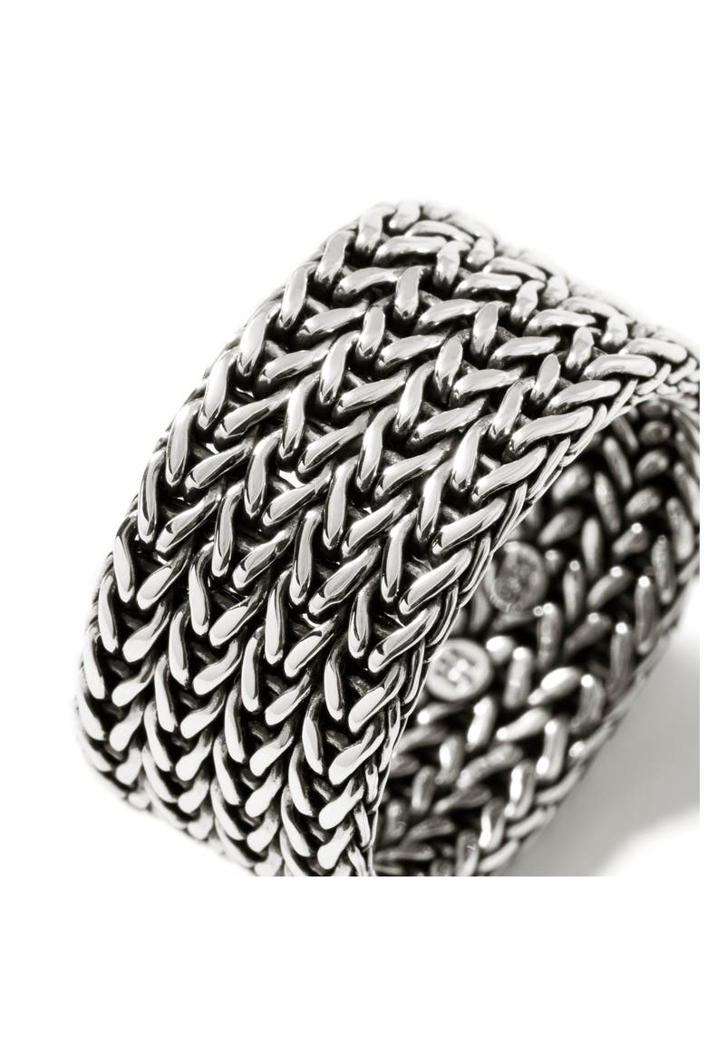Rata Chain Wide Band Ring, 12mm, Alternate, color, SILVER