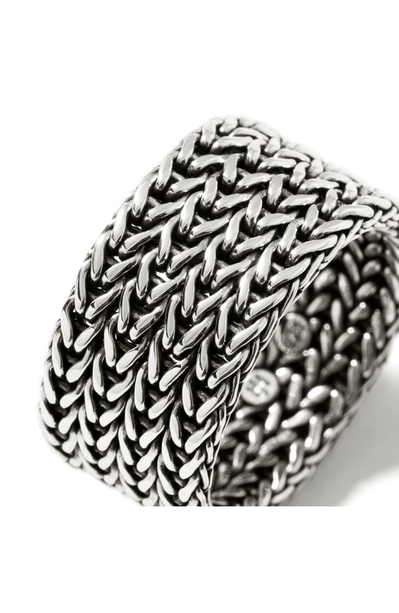 John Hardy Rata Chain Wide Band Ring, 12mm, Alternate, color, Silver