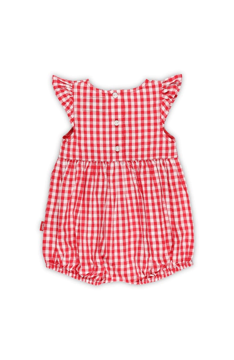 GARB Girl's Infant Garb Scarlet Ohio State Buckeyes Cara Gingham Ruffled Bodysuit, Alternate, color, Scarlet