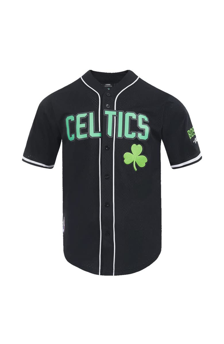 PRO STANDARD Men's Pro Standard Black Boston Celtics 2024/25 City Edition Mesh Baseball Jersey, Alternate, color,
