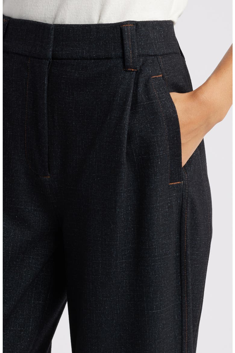 'Ab'Solution Skyrise Pleated Barrel Pants, Alternate, color, DARK INDIGO