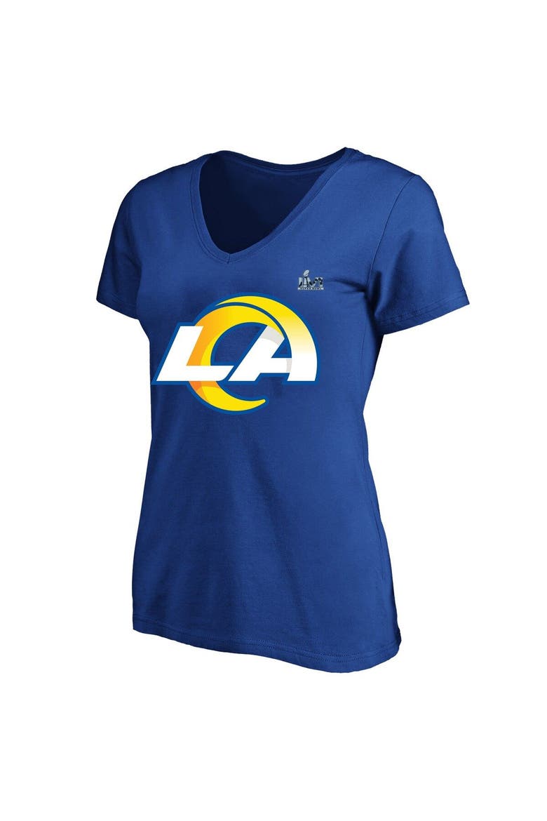 Women's Fanatics Branded Aaron Donald Royal Los Angeles Rams Super Bowl LVI Bound Plus Size Name & Number V-Neck T-Shirt, Alternate, color, Royal