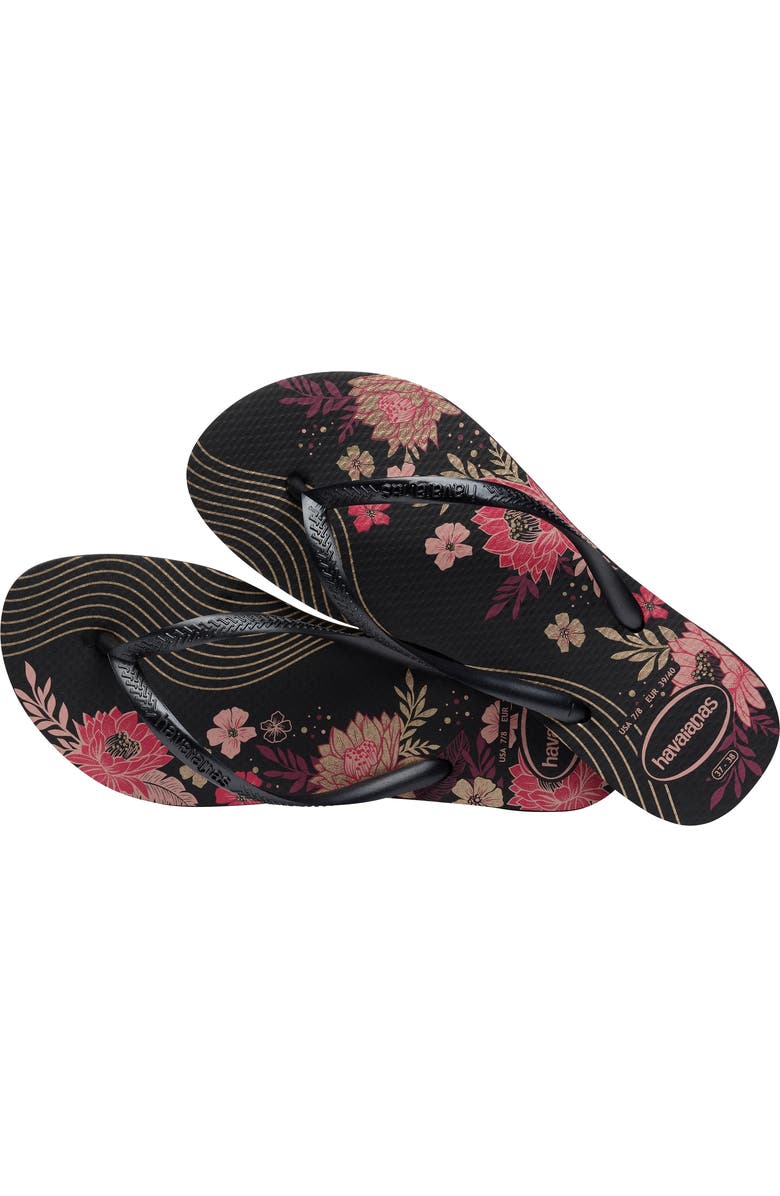 Havaianas Slim Flip Flop, Alternate, color, Black/ Black/ Black