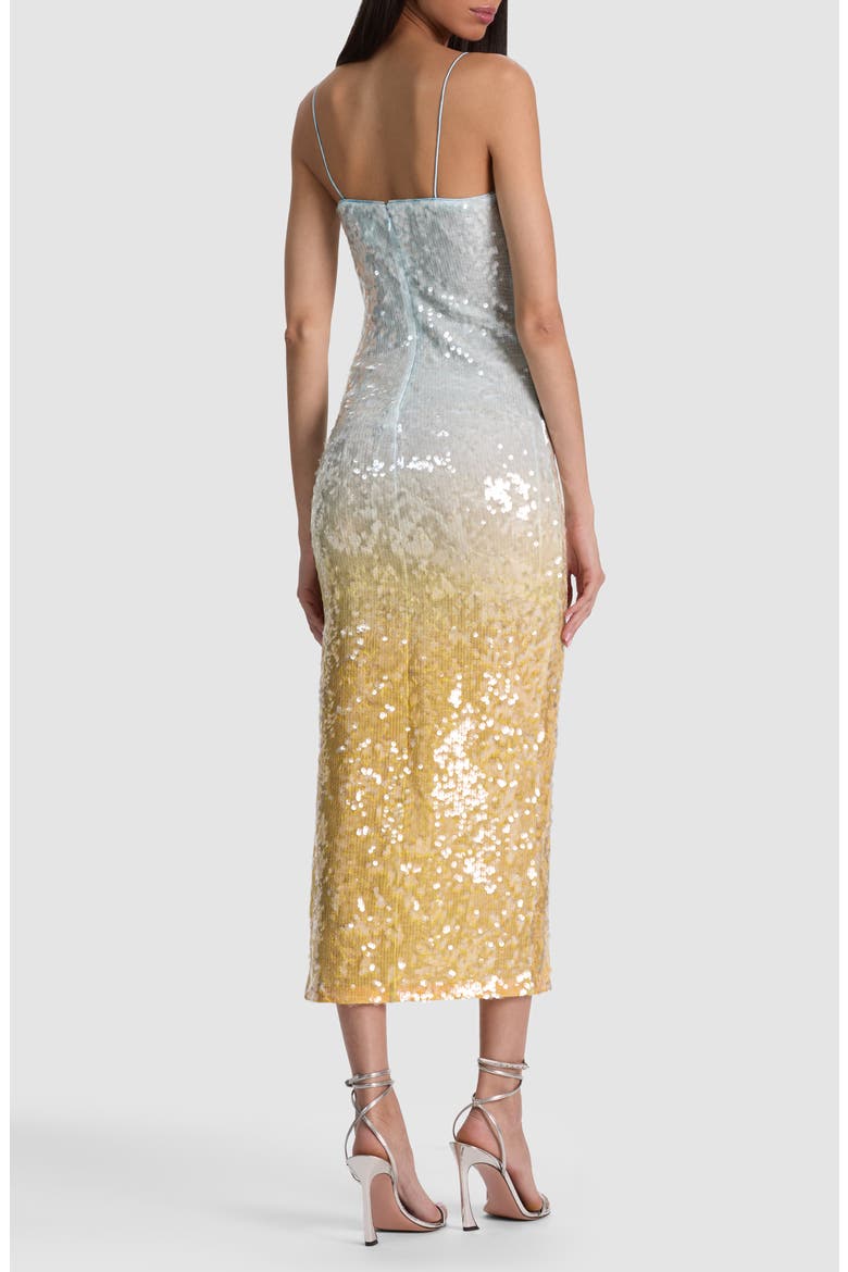 Fifi Ombré Sequin Midi Dress, Alternate, color, CLEAR SKIES