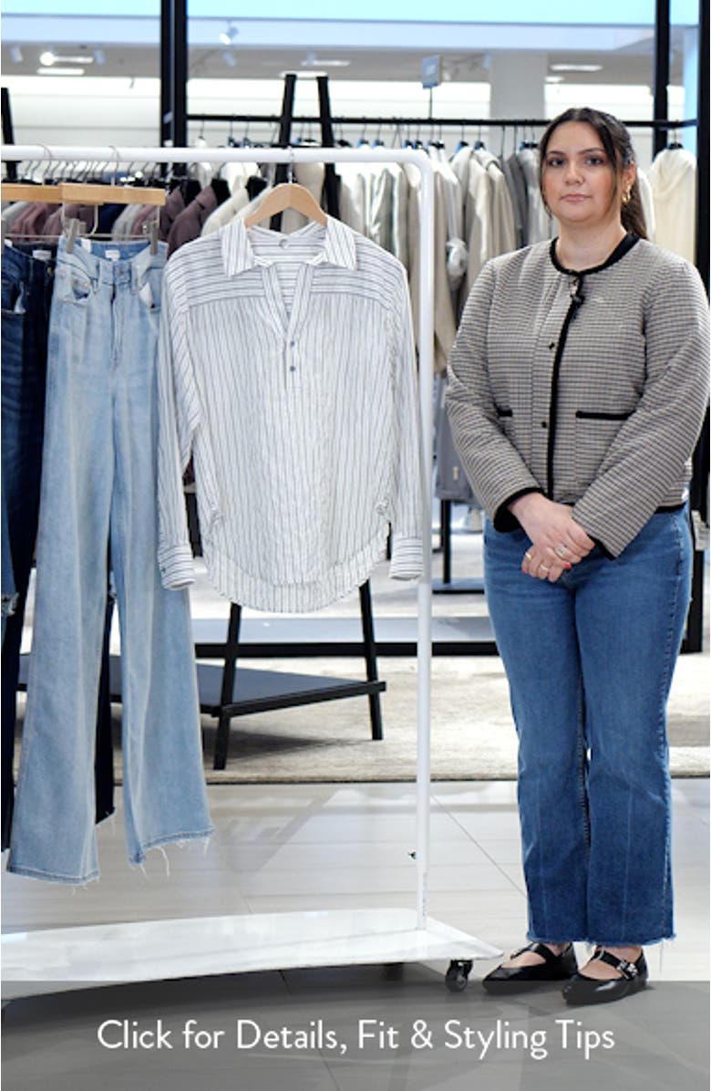 Marina Stripe Stretch Cotton Popover Shirt, sales video thumbnail