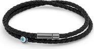 Tateossian Men's Evil Eye Braided Faux Leather Wrap Bracelet